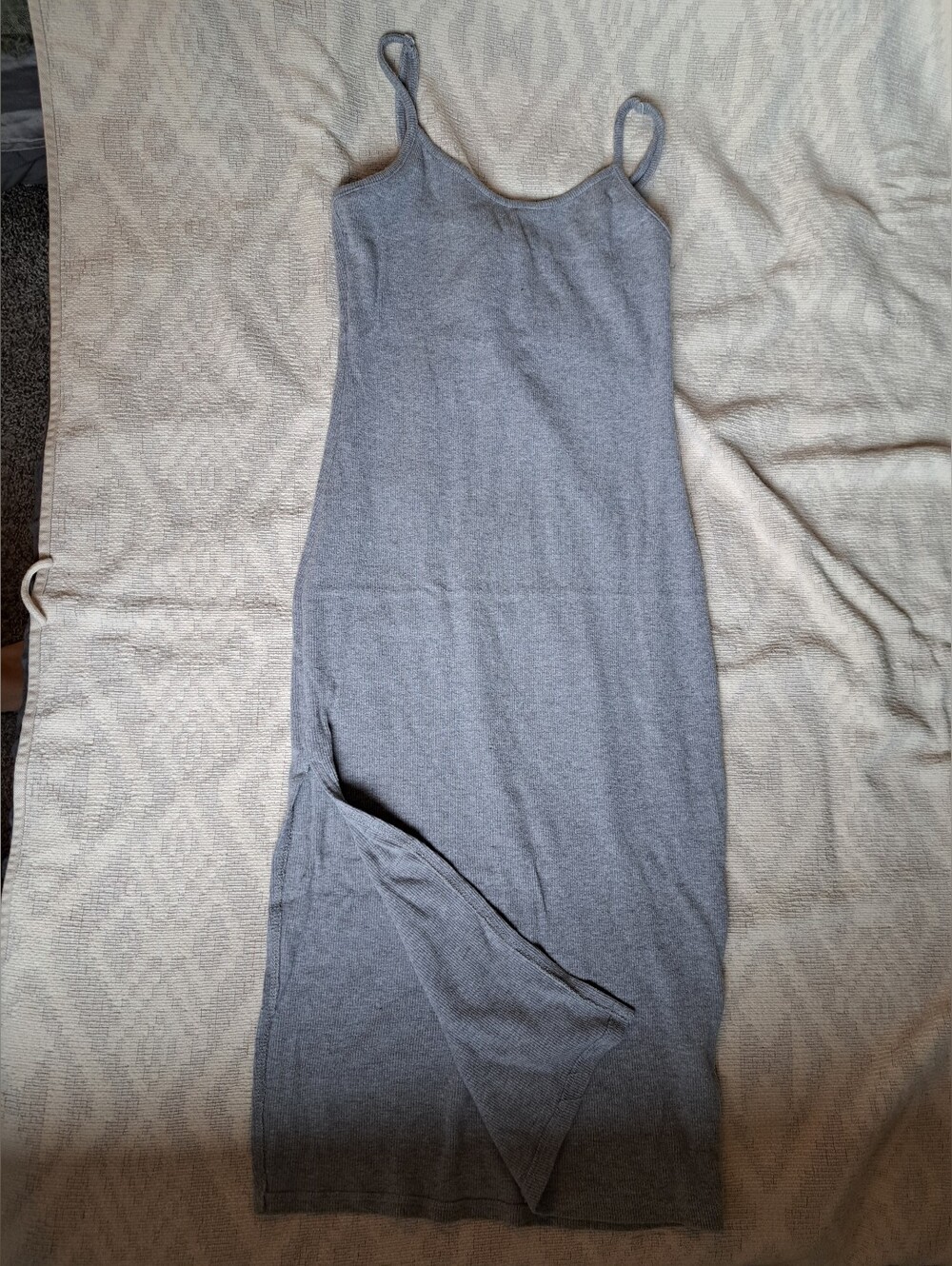 Small Fashion Nova Gray Strapy Maxi Dress